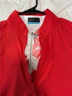 PGA Tour Red Women's Quarter-Zip Golf Pullover